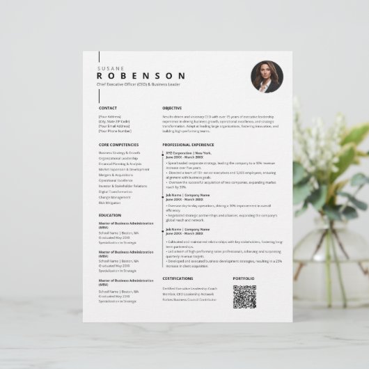 Elegant Modern Photo Professional Resume (Standing Front)