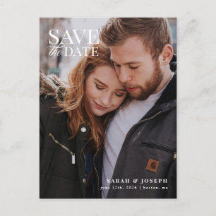 Elegant Modern Photo Save the Date Postcard