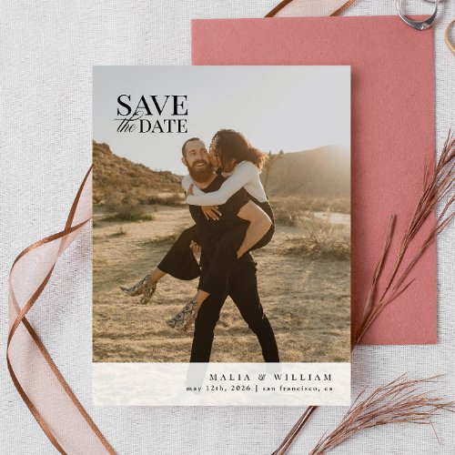 Elegant Modern Photo Save the Date Postcard