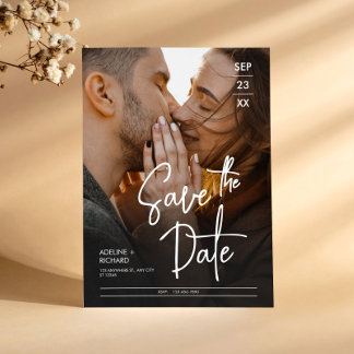 Elegant Modern Photo Save the Date Wedding Invitation