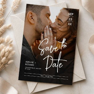 Elegant Modern Photo Save the Date Wedding Invitation