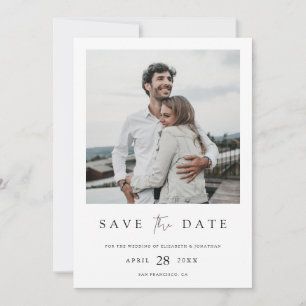 Elegant Modern Photo Save the Date Wedding Invite