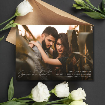 Elegant Modern Photo Script Wedding  Save The Date by stylelily at Zazzle