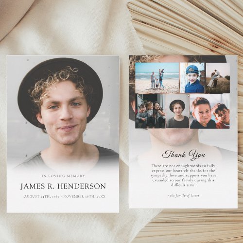 Elegant Modern Photo Sympathy Memorial Funeral 