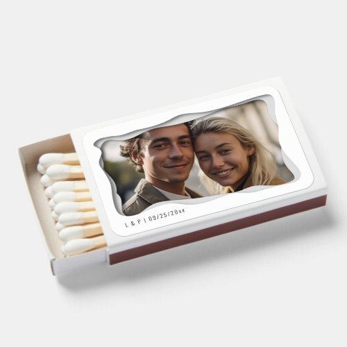 Elegant Modern Photo Wedding Engagement Matchboxes