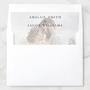 Elegant Modern Photo Wedding Envelope Liner
