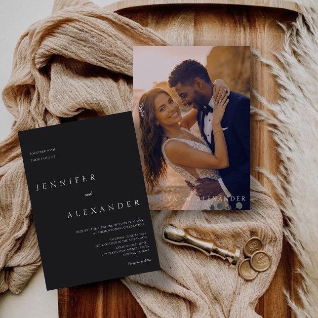 Elegant Modern Photo Wedding Invitation (Elegant Modern Photo Wedding Invitation)
