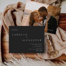 Elegant Modern Photo Wedding Invitation