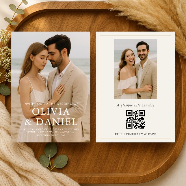 Elegant Modern Photo Wedding Invitation (Creator Uploaded)
