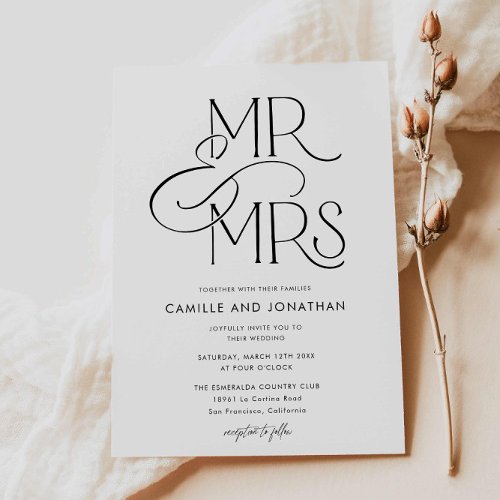 Elegant Modern Photo Wedding Invitation