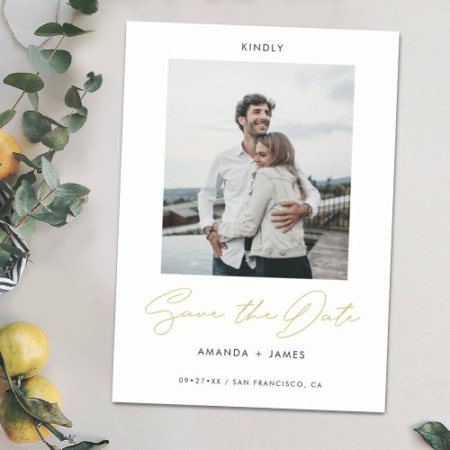 Elegant Modern Photo Wedding Magnetic Invitation