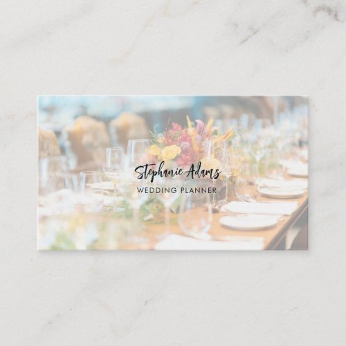 Elegant Modern Photo Wedding Planner  Business Card