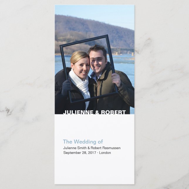 Elegant Modern Photo Wedding Program (Front)