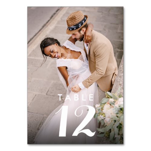 Elegant Modern Photo Wedding Reception Table Number