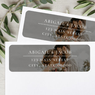 Elegant Modern Photo Wedding Return Address Label