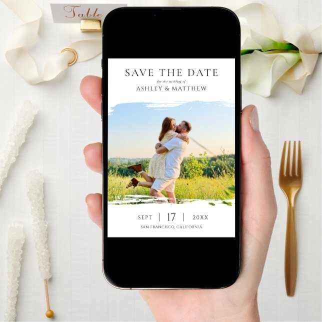 Elegant Modern Photo Wedding Save the Date (Front Digital)