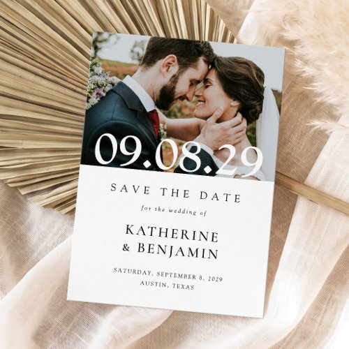 Elegant Modern Photo Wedding Save The Date