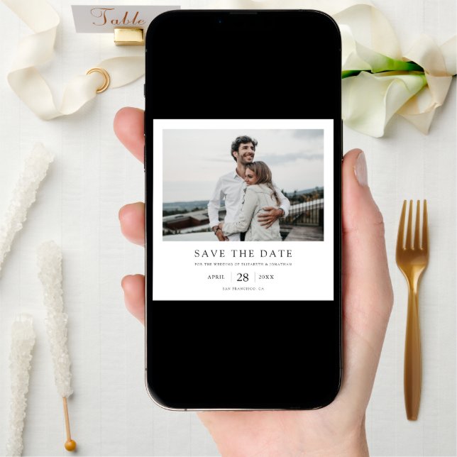 Elegant Modern Photo Wedding Save the Date (Front Digital)