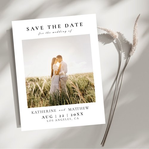 Elegant Modern Photo Wedding Save The Date Announcement Postcard