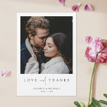 Elegant Modern Photo Wedding Thank You Magnet<br><div class="desc">This simply chic photo wedding thank you magnet card template features an elegant, minimalist, modern design. It features your first names and date under your favorite photo and a 'LOVE and THANKS' message conveyed with a striking blend of two distinct fonts, with 'and' in a light, flowing script between the...</div>