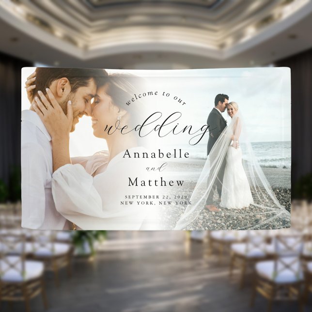 Elegant Modern Photo Wedding Welcome Banner (Creator Uploaded)