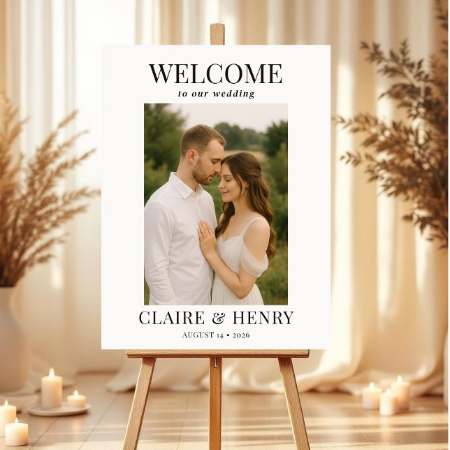 Elegant Modern Photo Wedding Welcome  Foam Board (Creator Uploaded)