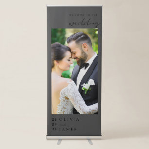 Elegant Modern Photo Wedding Welcome Retractable Banner