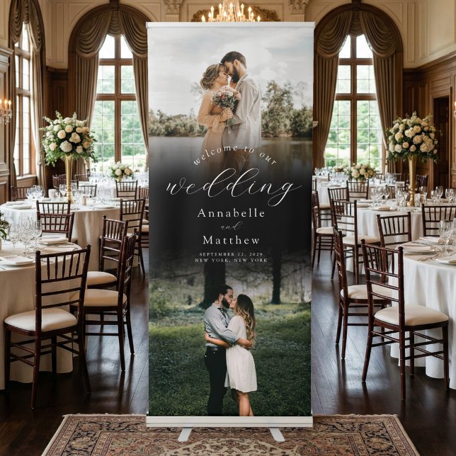 Elegant Modern Photo Wedding Welcome Retractable Banner (Creator Uploaded)