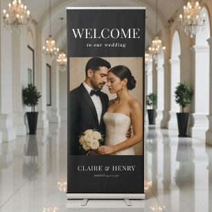 Elegant Modern Photo Wedding Welcome Retractable Banner