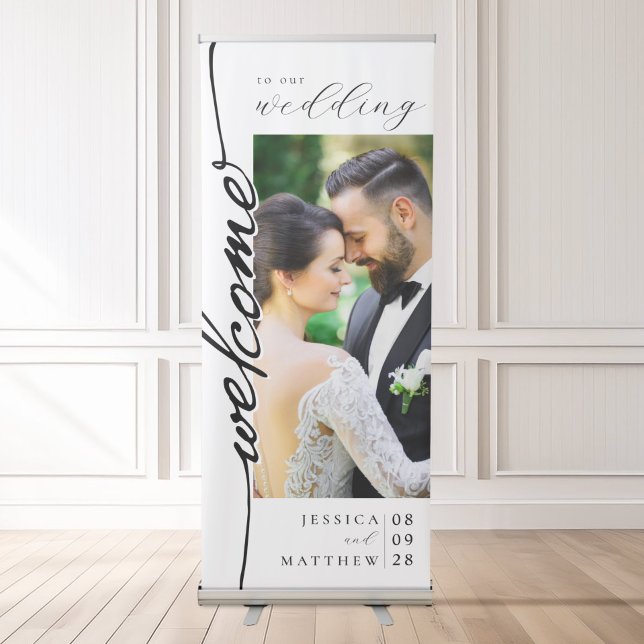 Elegant Modern Photo Wedding Welcome Retractable Banner (Creator Uploaded)