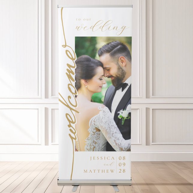 Elegant Modern Photo Wedding Welcome Retractable Banner (Creator Uploaded)
