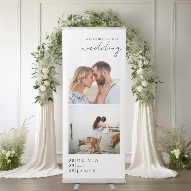 Elegant Modern Photo Wedding Welcome Retractable Banner (Creator Uploaded)