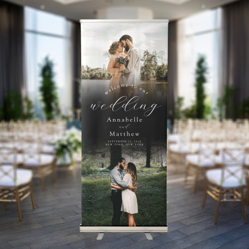 Elegant Modern Photo Wedding Welcome Retractable Banner