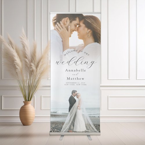 Elegant Modern Photo Wedding Welcome Retractable Banner