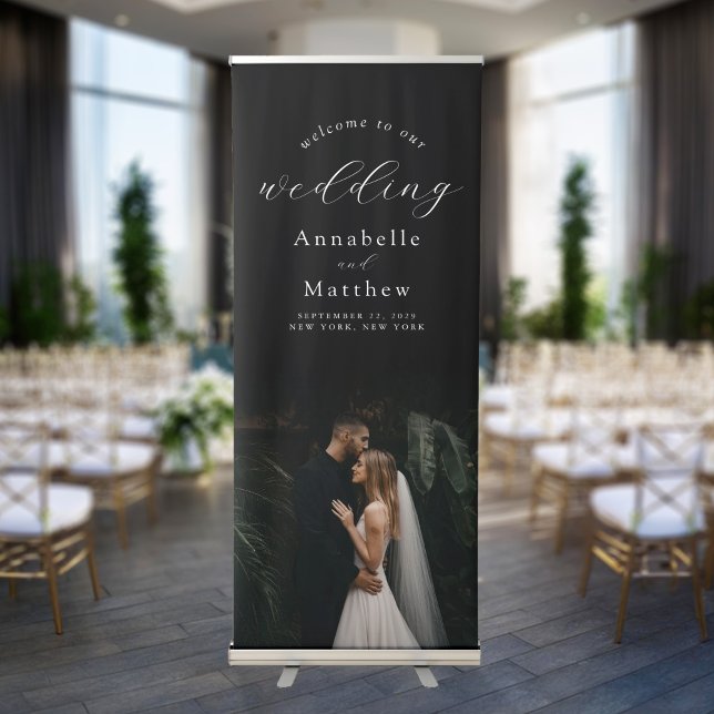 Elegant Modern Photo Wedding Welcome Retractable Banner (Creator Uploaded)