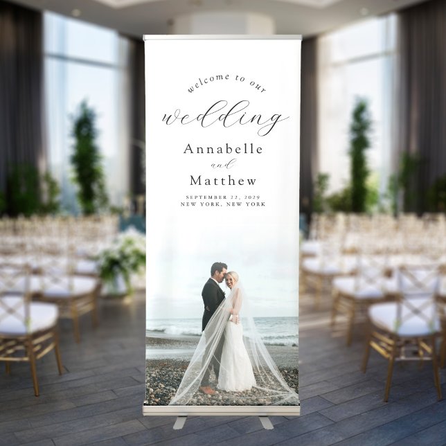 Elegant Modern Photo Wedding Welcome Retractable Banner (Creator Uploaded)