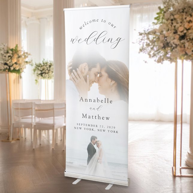 Elegant Modern Photo Wedding Welcome Retractable Banner (Creator Uploaded)