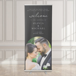 Elegant Modern Photo Wedding Welcome Retractable Banner