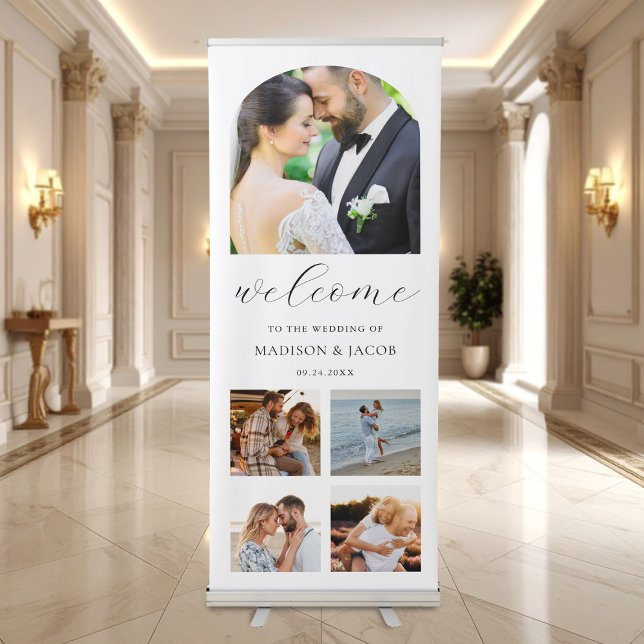 Elegant Modern Photo Wedding Welcome Retractable Banner (Creator Uploaded)