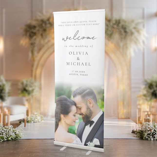 Elegant Modern Photo Wedding Welcome Retractable Banner (Creator Uploaded)