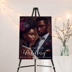 Elegant Modern Photo Welcome Wedding Script Sign