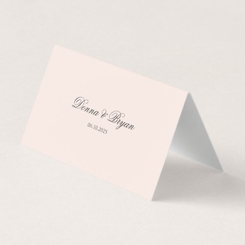 Elegant Modern pink and grey wedding place card