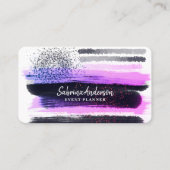 Elegant Modern Pink and Purple Abstract Business Card (Front)