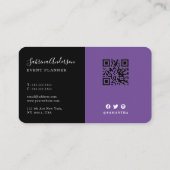 Elegant Modern Pink and Purple Abstract Business Card (Back)