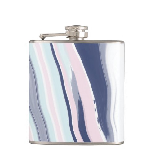 Elegant modern pink blue white liquid marble flask
