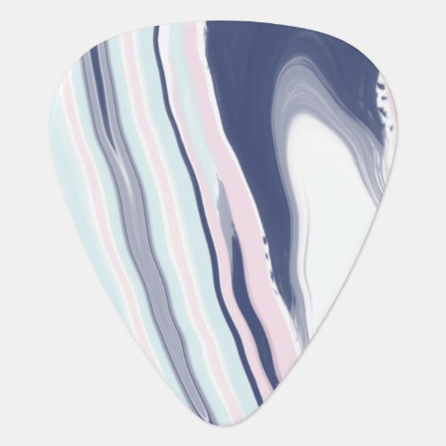 Elegant modern pink blue white liquid marble guitar pick