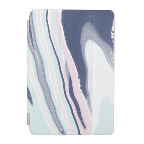 Elegant modern pink blue white liquid marble iPad mini cover