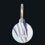 Elegant modern pink blue white liquid marble pet ID tag<br><div class="desc">Pretty Pet ID tag. Elegant marble texture in pink and blue.</div>
