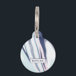 Elegant modern pink blue white liquid marble pet ID tag<br><div class="desc">Pretty Pet ID tag. Elegant marble texture in pink and blue.</div>