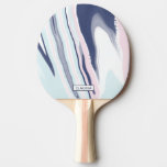 Elegant Modern Pink Blue White Liquid Marble Ping Pong Paddle at Zazzle